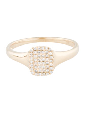 Ring 14K Diamond Signet Ring