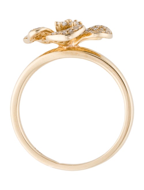 Ring 14K Diamond Flower Cocktail Ring