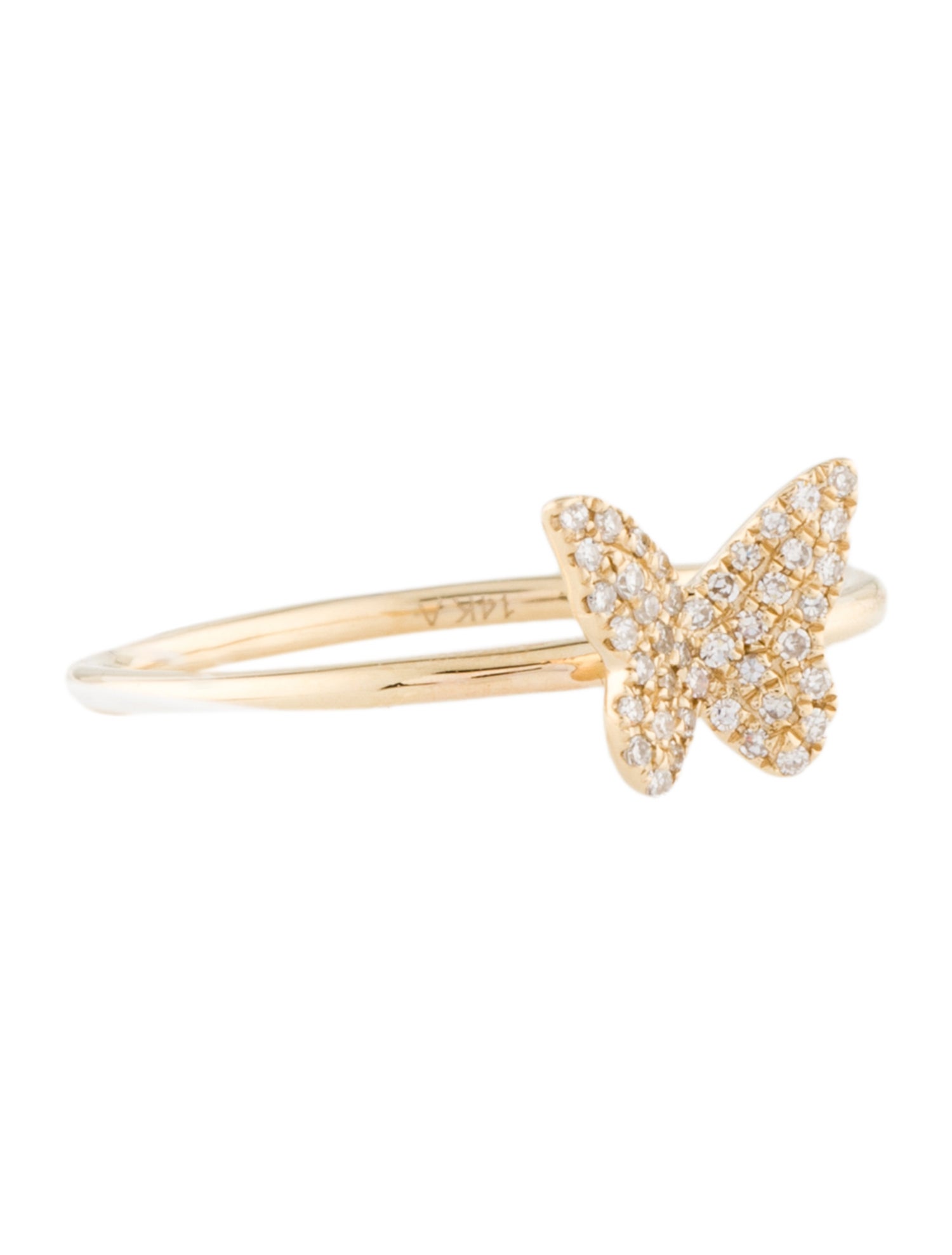 Ring 14K Diamond Butterfly Cocktail