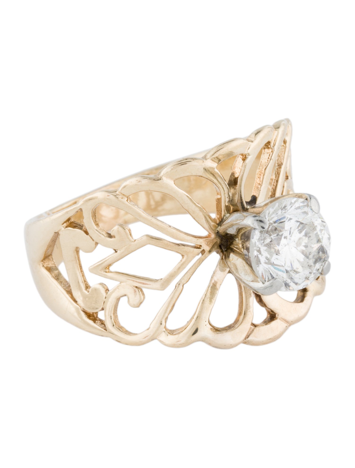 Ring 14K 1.01ct Diamond Cocktail