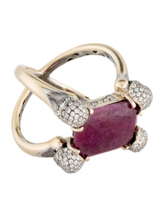 Ring 18K Ruby & Diamond Skull Cocktail Ring