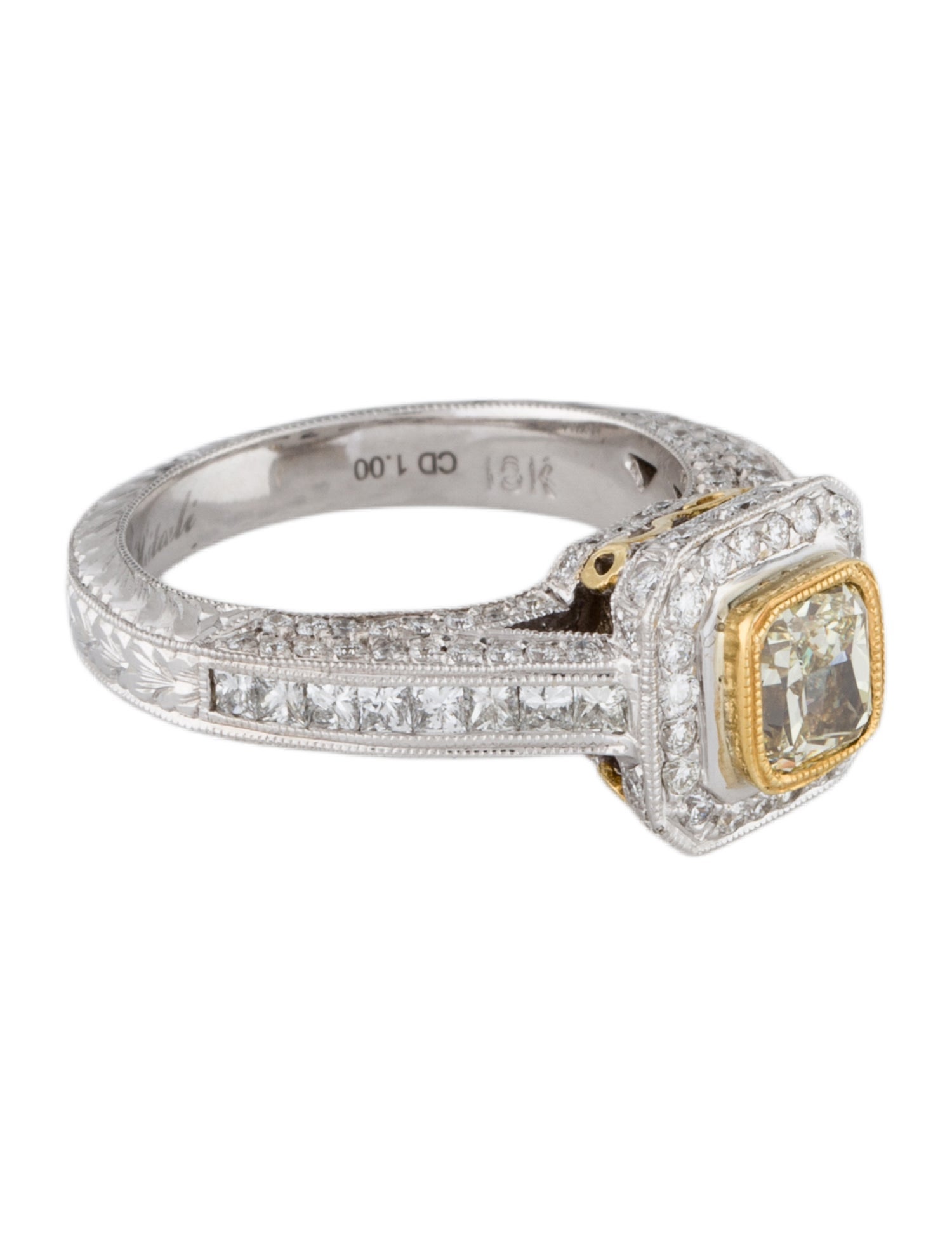 Ring Two-Tone 18K 2.09ctw Diamond Cocktail Ring