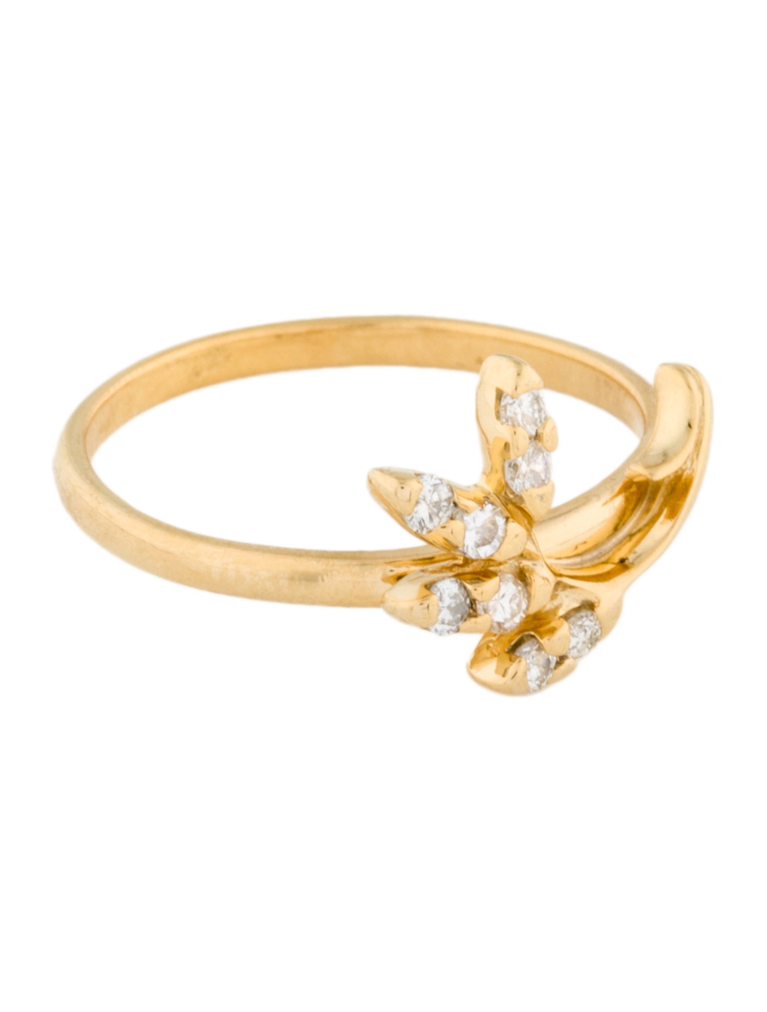 Ring 14K Diamond Leaf Cocktail Ring