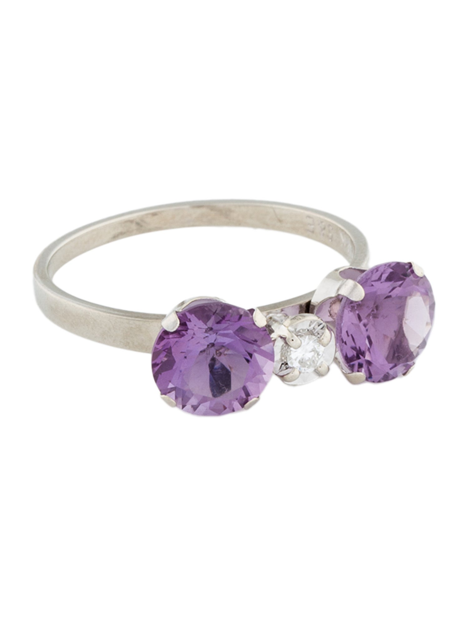 Ring 14K Amethyst & Diamond Cocktail Ring