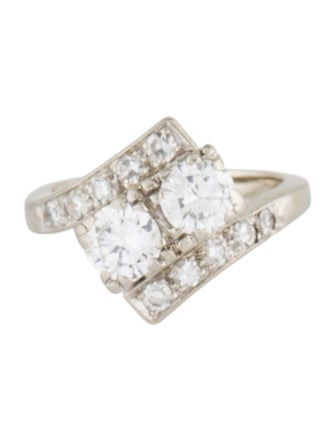 Ring 14K Diamond Toi et Moi Cocktail Ring