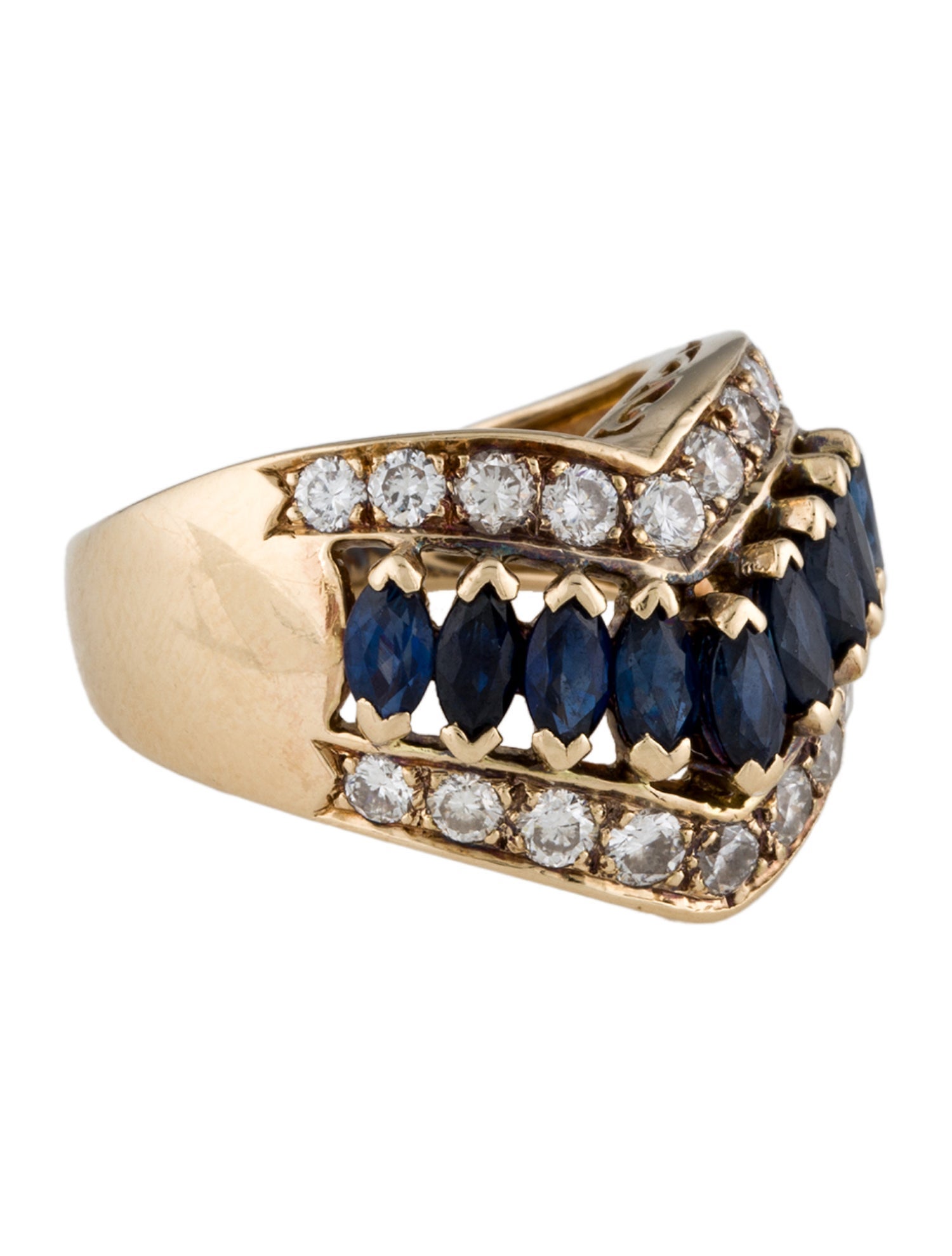 Ring 14K 1.44ctw Sapphire & Diamond Cocktail Ring