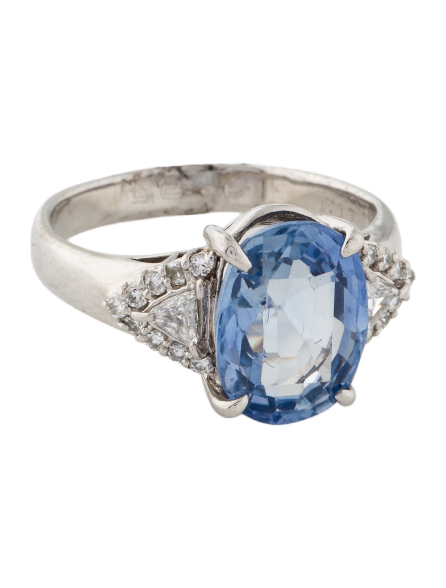 Ring Platinum 4.66ct Unheated Sri Lankan Sapphire & Diamond Cocktail Ring
