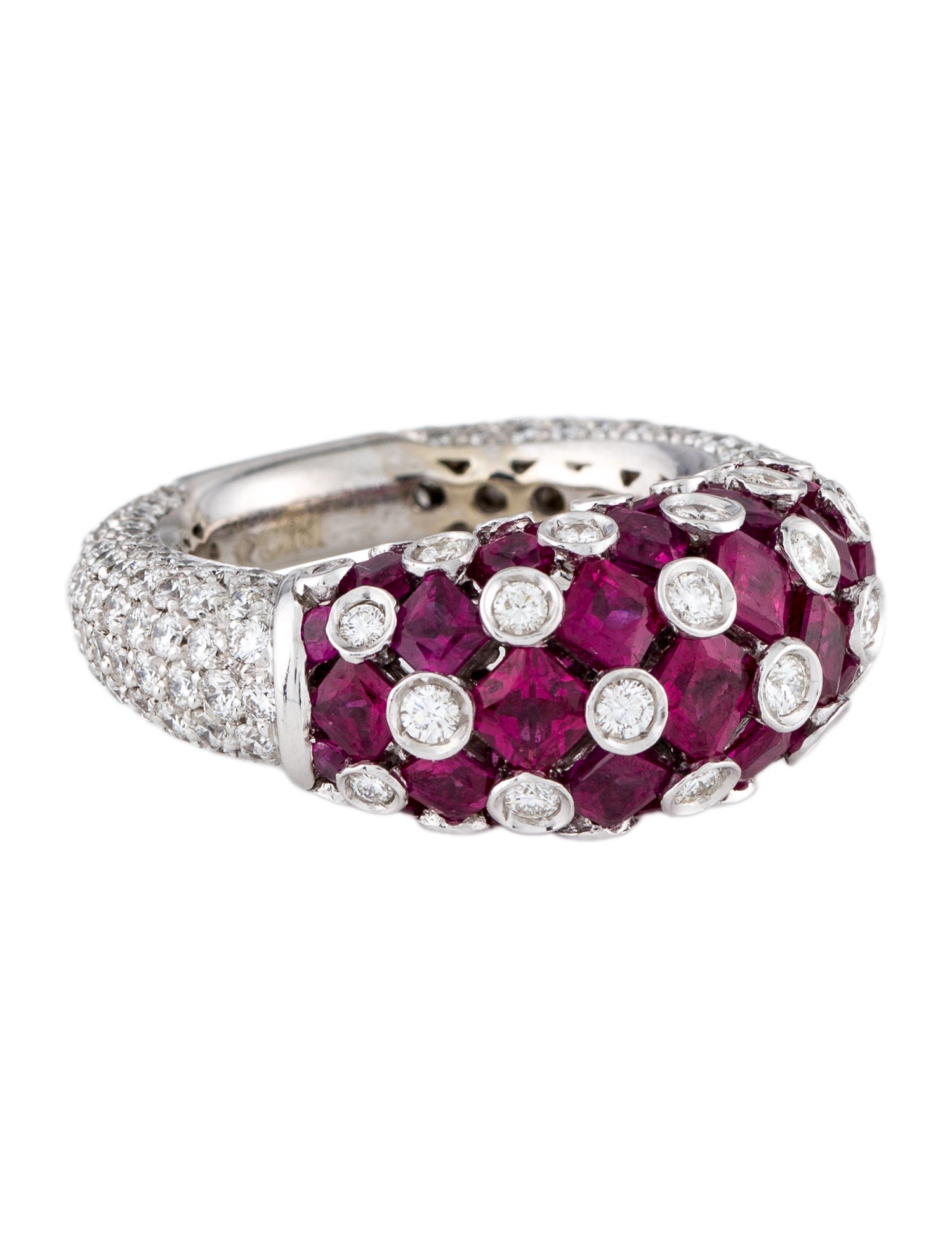 Ring 18K Diamond & Ruby Cocktail Ring