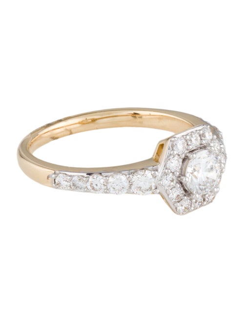 Ring 14K 1.00ctw Lab-Grown Diamond Hexagon Halo Cocktail Ring