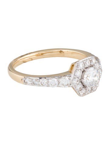 Ring Cocktail 14K 1.00ctw Lab-Grown Diamond Hexagon Halo 7