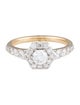 Ring 14K 1.00ctw Lab-Grown Diamond Hexagon Halo Cocktail Ring
