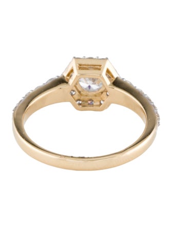 Ring 14K 1.00ctw Lab-Grown Diamond Hexagon Halo Cocktail Ring