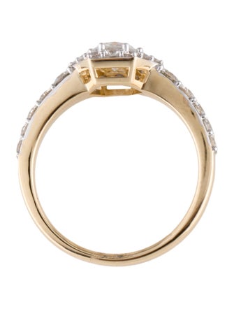 Ring 14K 1.00ctw Lab-Grown Diamond Hexagon Halo Cocktail Ring