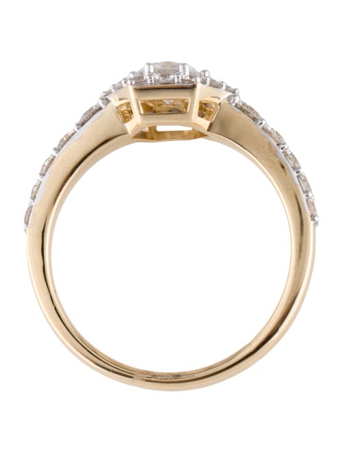 Ring 14K 1.00ctw Lab-Grown Diamond Hexagon Halo Cocktail Ring