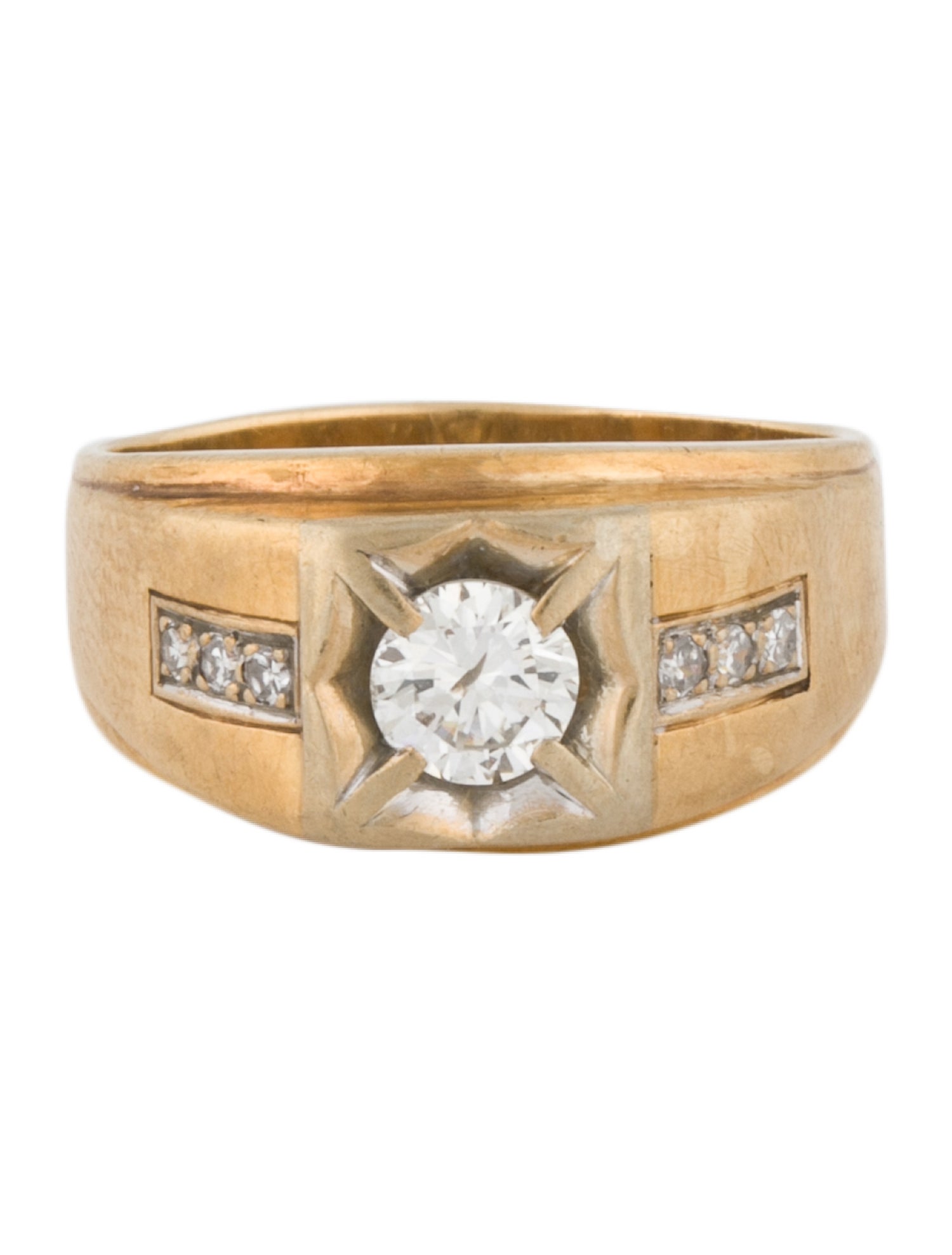 Ring 14K Diamond Signet Ring