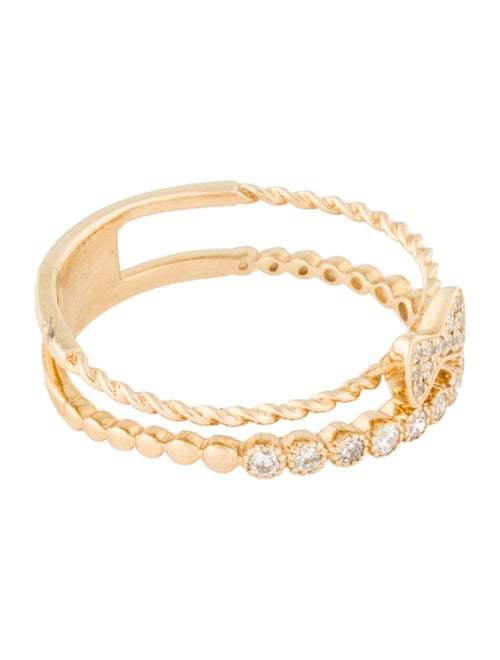 Ring 14K Diamond Bow Double Row