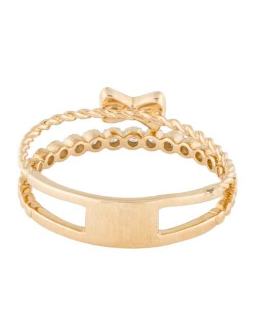 Ring 14K Diamond Bow Double Row