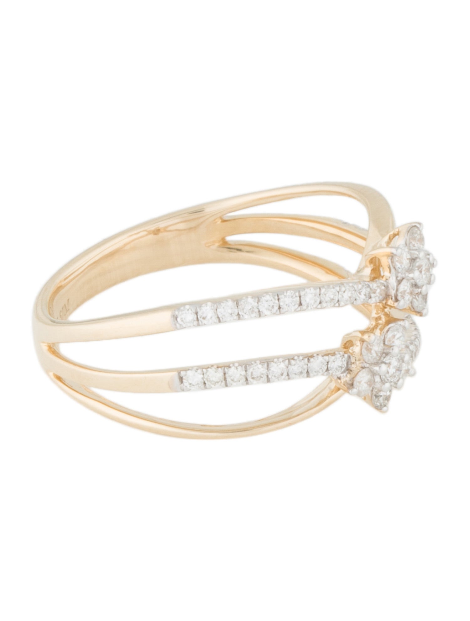 Ring 14K Diamond Flower Band Ring