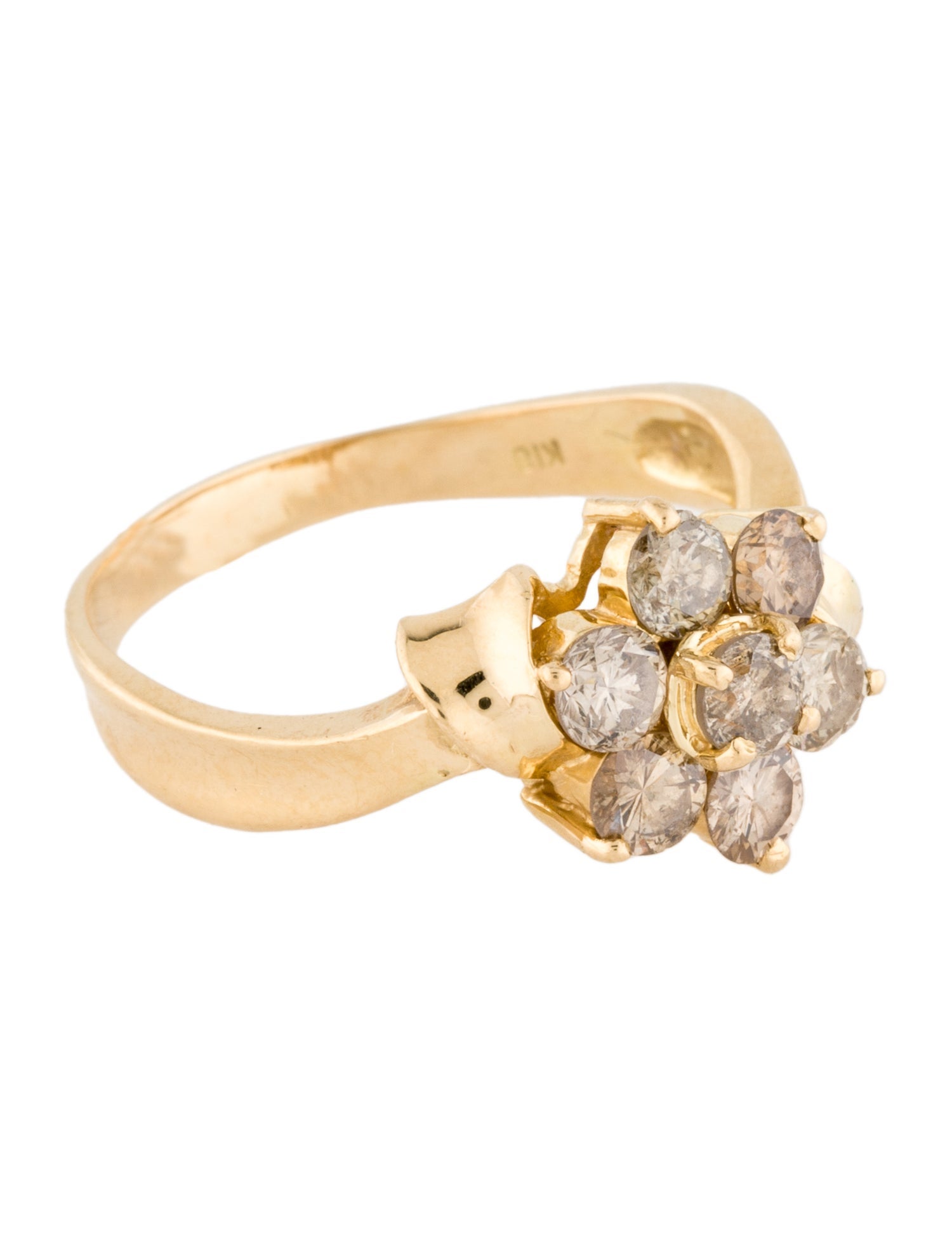 Ring 18K Diamond Cluster Cocktail Ring