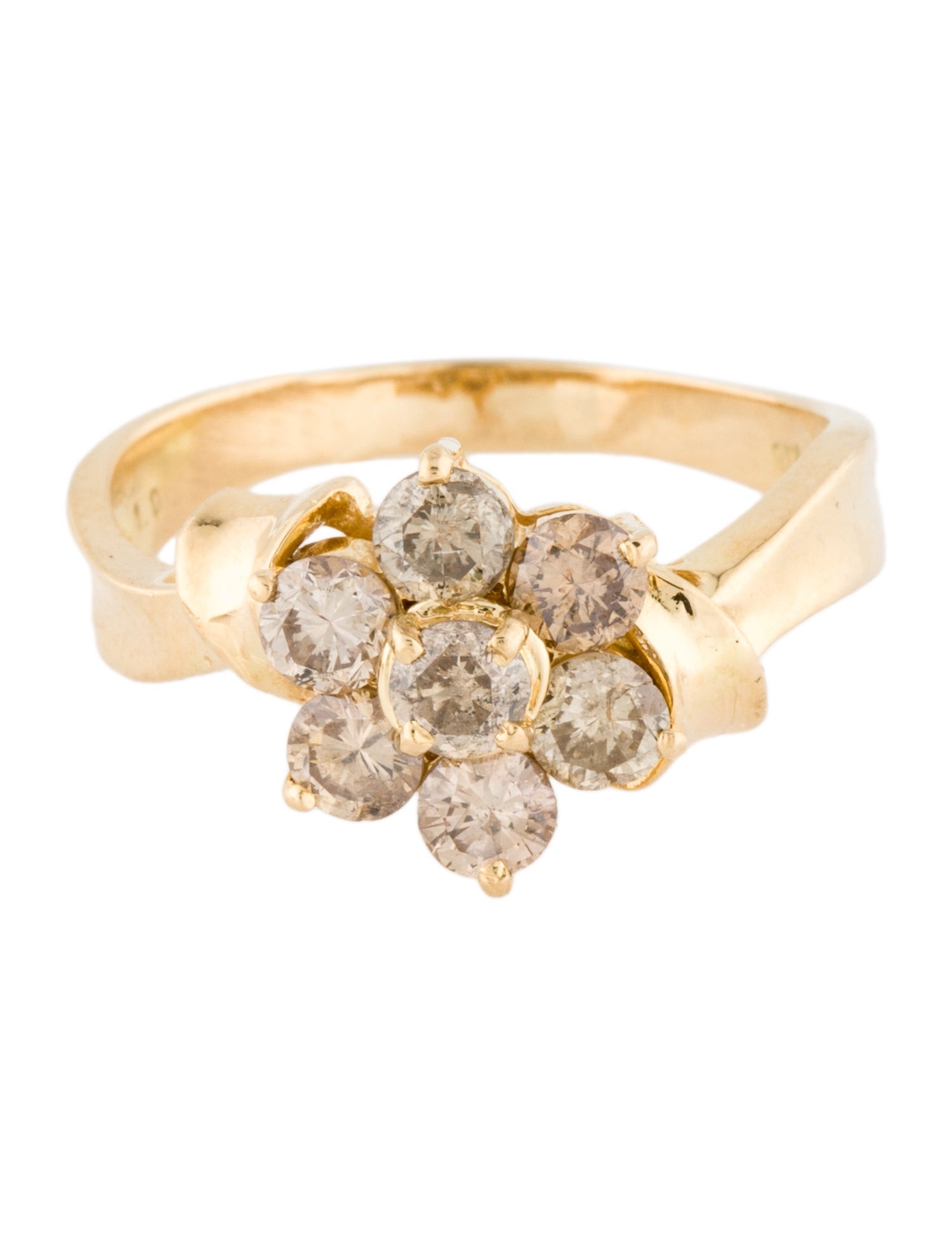 Ring 18K Diamond Cluster Cocktail Ring