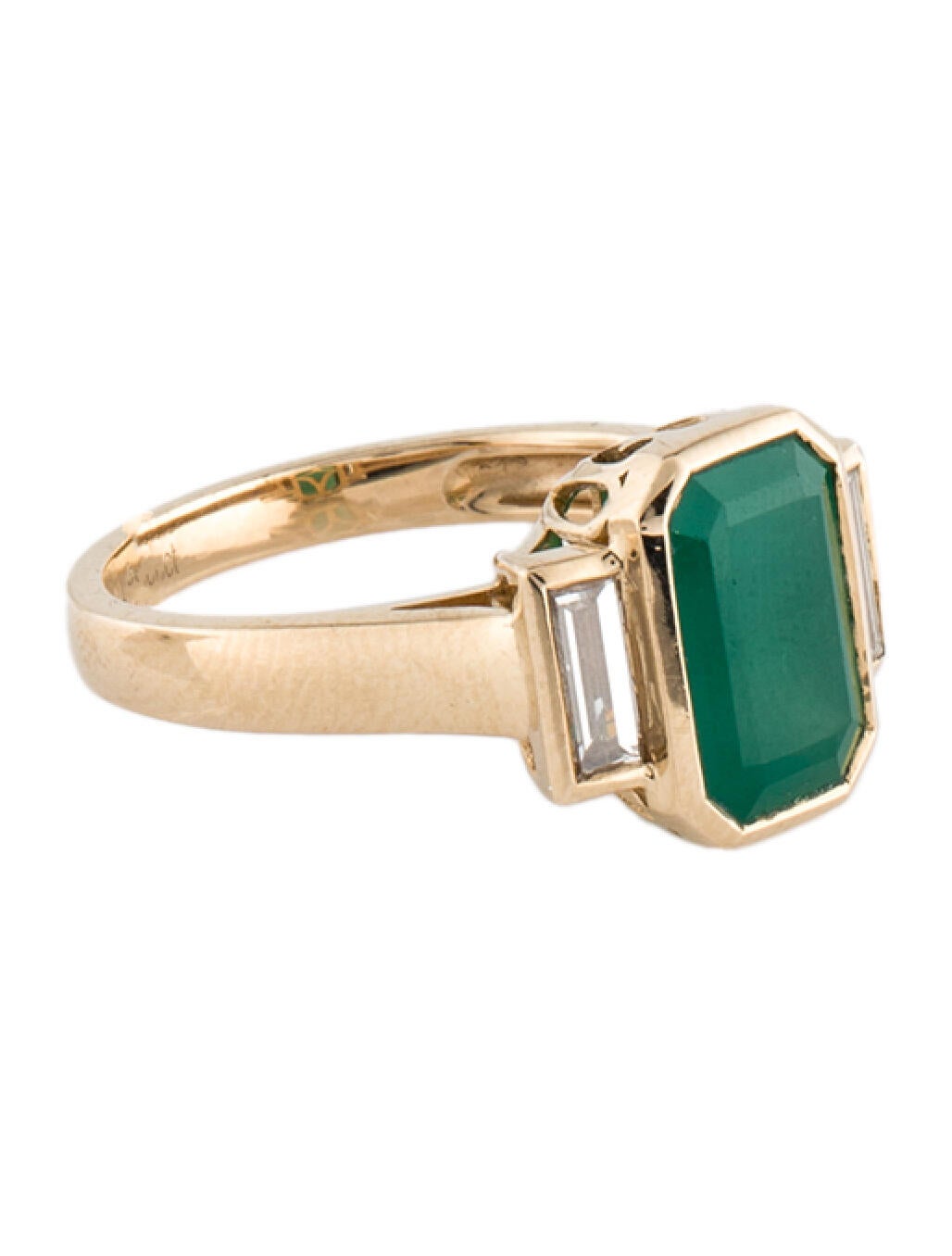 Ring 14K 2.97ct Emerald & Diamond Cocktail Ring