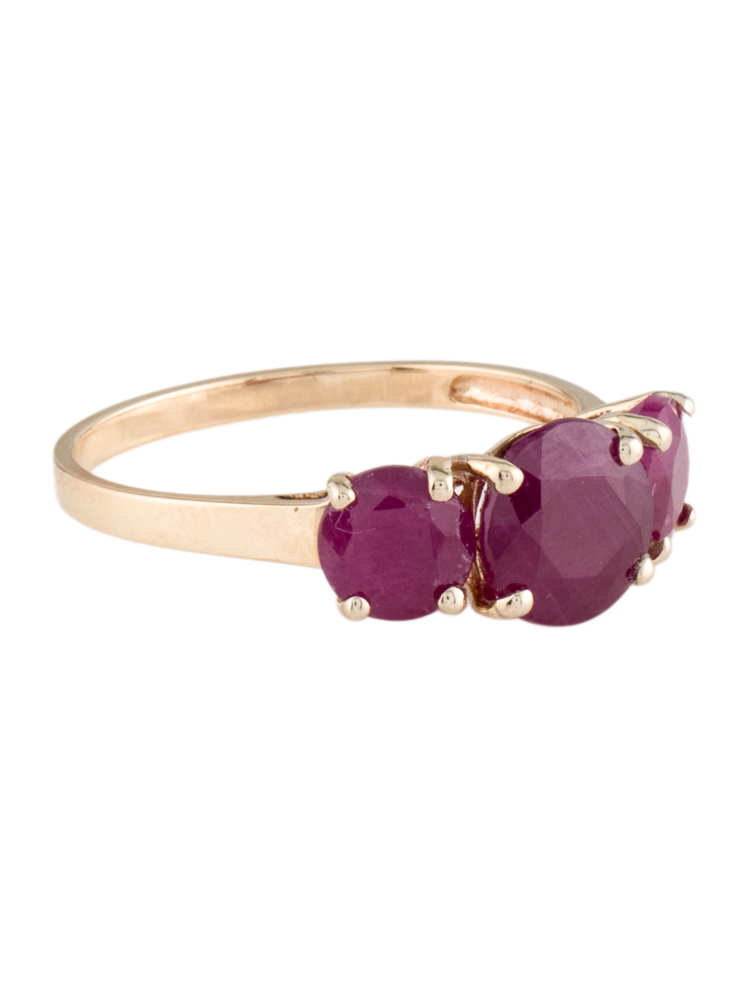 Ring 14K 3.60ctw Ruby Three-Stone Cocktail Ring