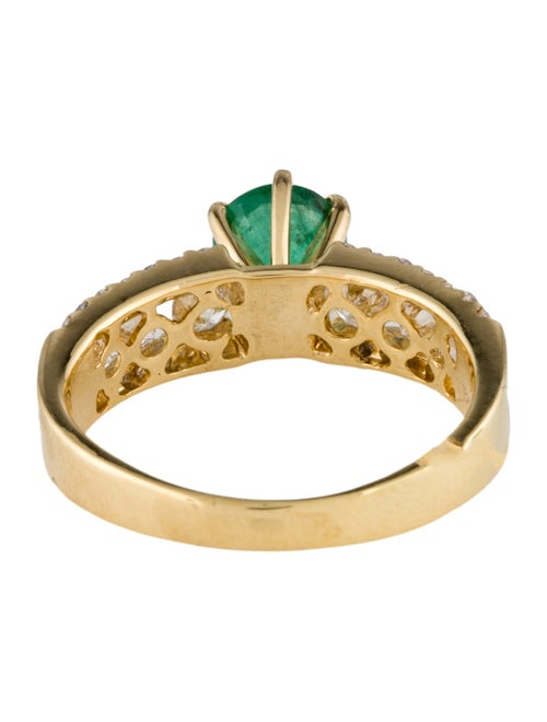 Ring 18K Emerald & Diamond Cocktail Ring