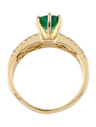 Ring 18K Emerald & Diamond Cocktail Ring