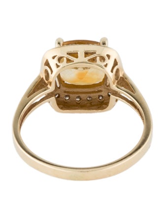 Ring 14K 2.07ct Citrine & Diamond Cocktail Ring
