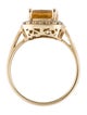 Ring 14K 2.07ct Citrine & Diamond Cocktail Ring