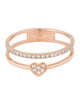 Ring 14K Diamond Double Row Heart Band