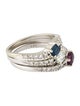 Ring 14K Diamond, Ruby ,Sapphire Ring Set