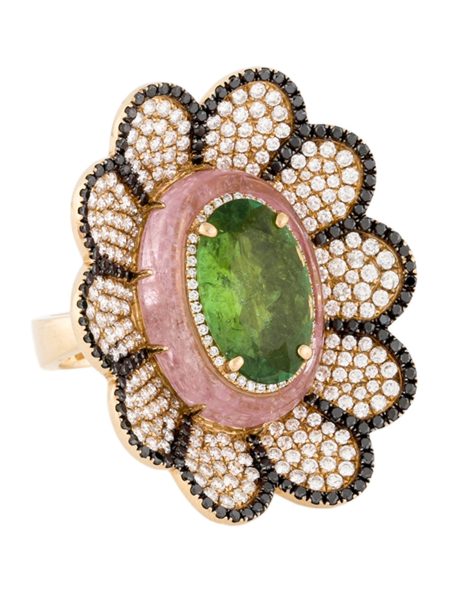 Ring 14K Tourmaline & Diamond Cocktail Ring