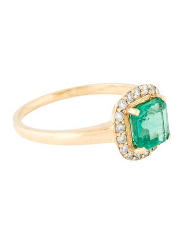 Ring Cocktail 18K Emerald & Diamond 7