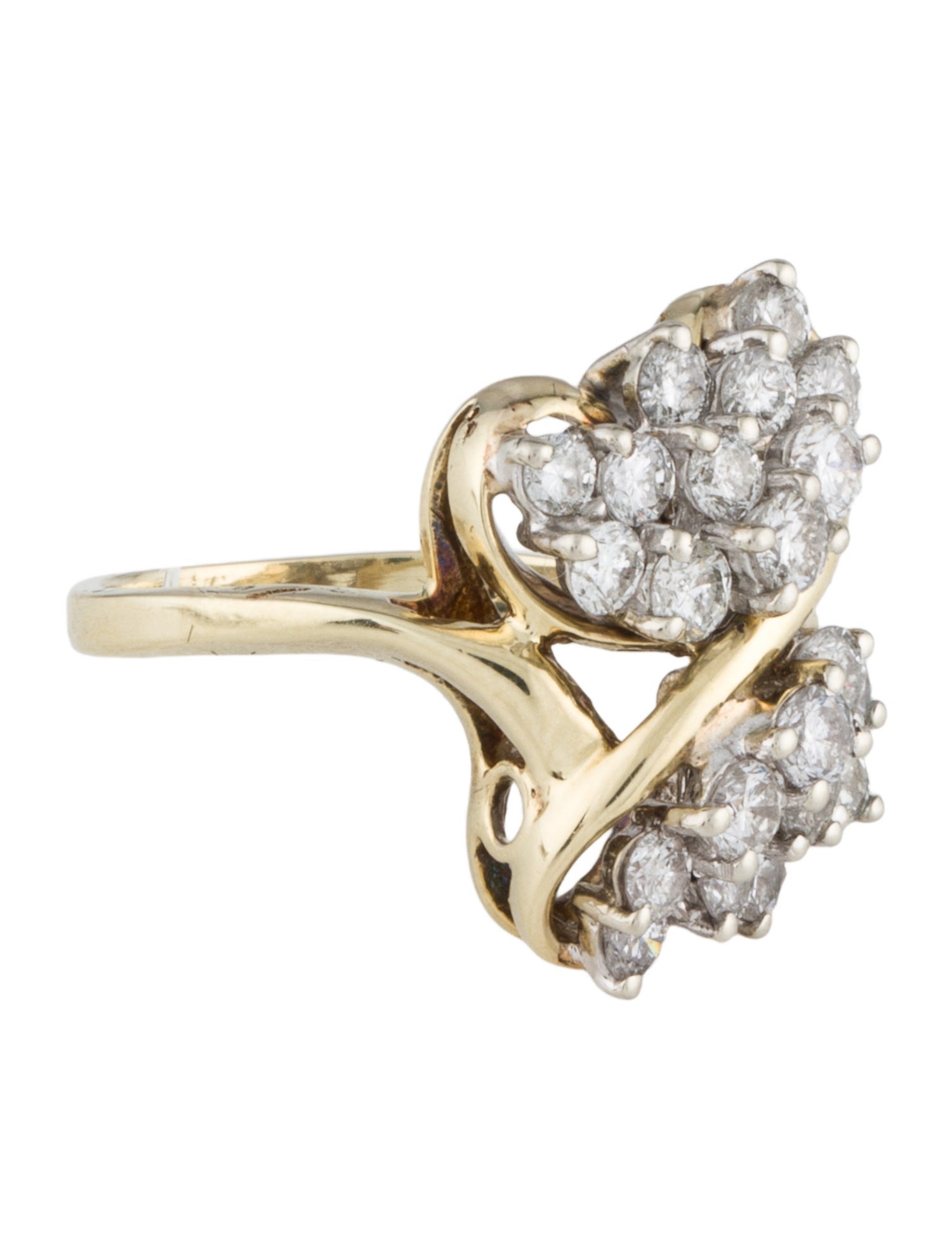 Ring 14K Diamond Waterfall Cocktail