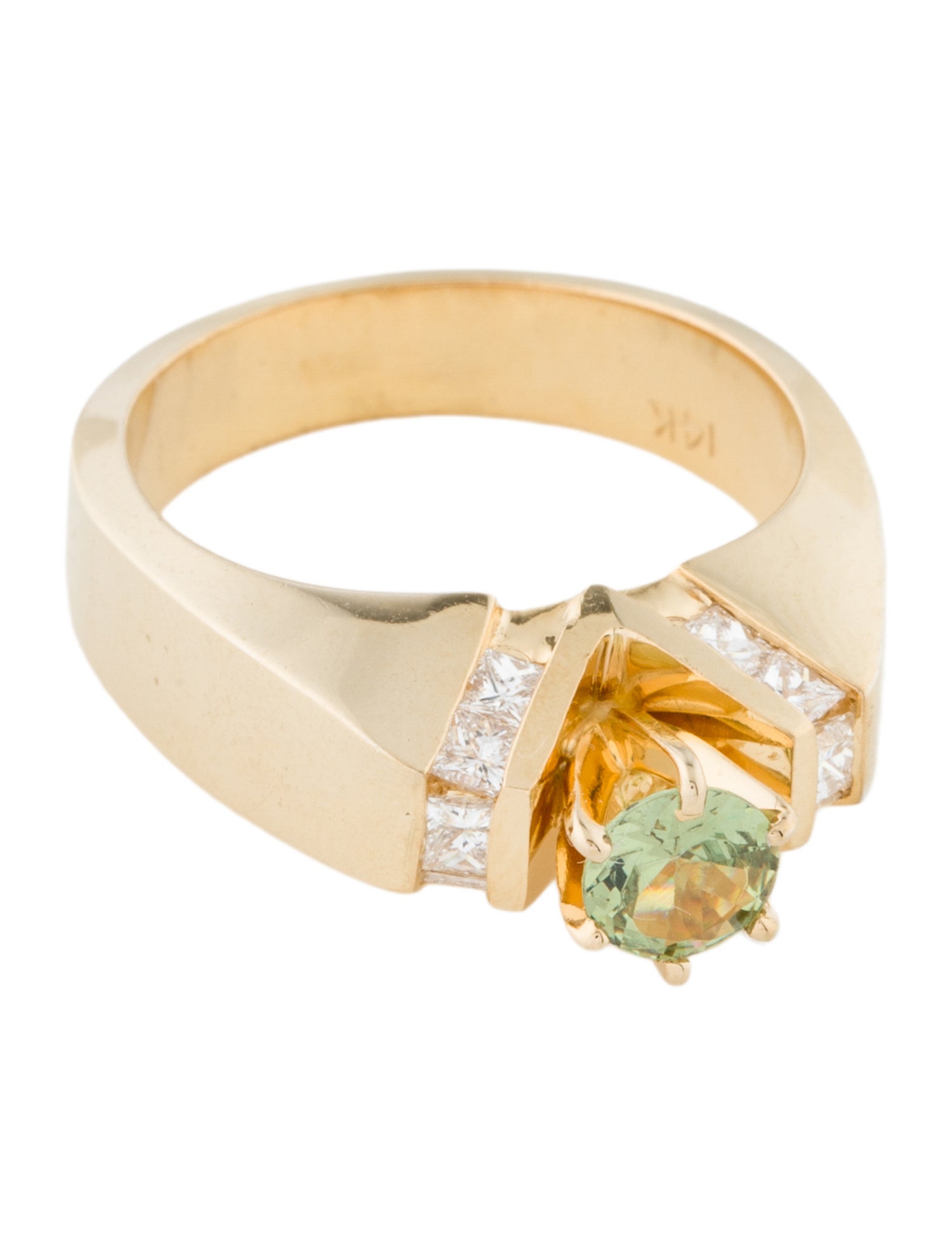 Ring 14K Garnet & Diamond Cocktail Ring