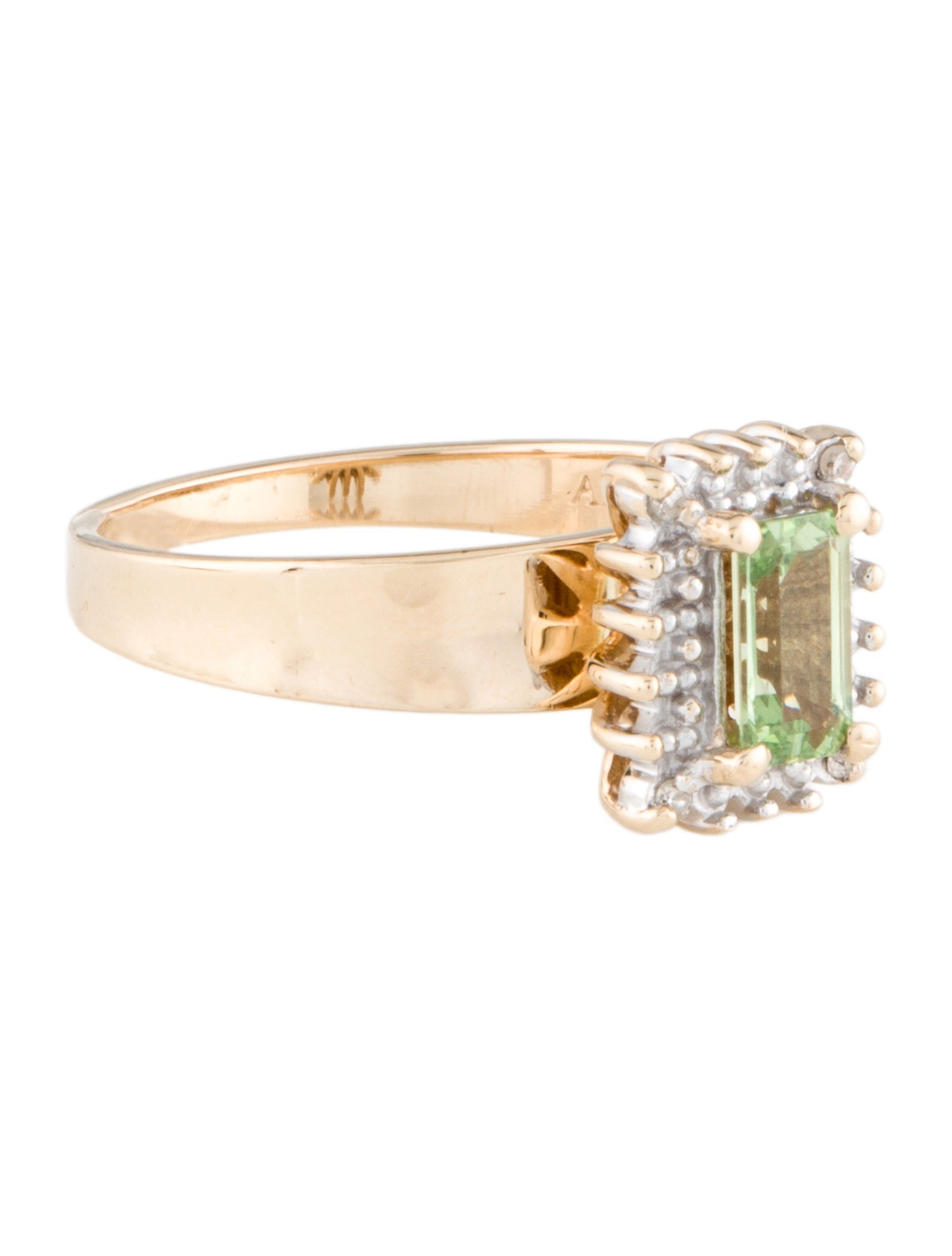 Ring 14K Tsavorite Garnet & Diamond Cocktail Ring