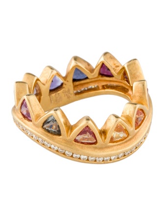 Ring 18K 3.00ctw Sapphire, Ruby & Diamond Band Ring