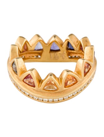 Ring 18K 3.00ctw Sapphire, Ruby & Diamond Band Ring