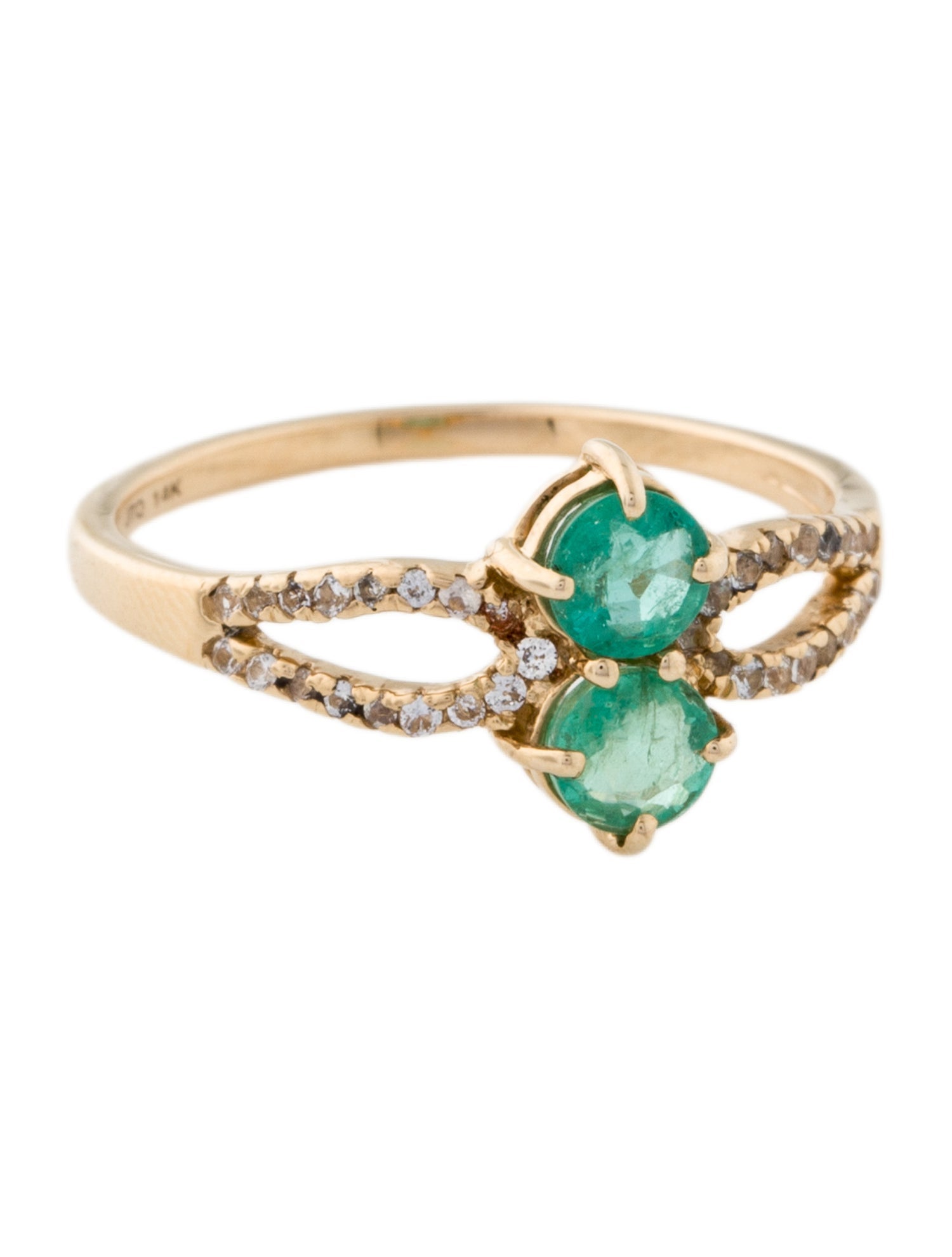 Ring 14K Emerald & Sapphire Cocktail Ring