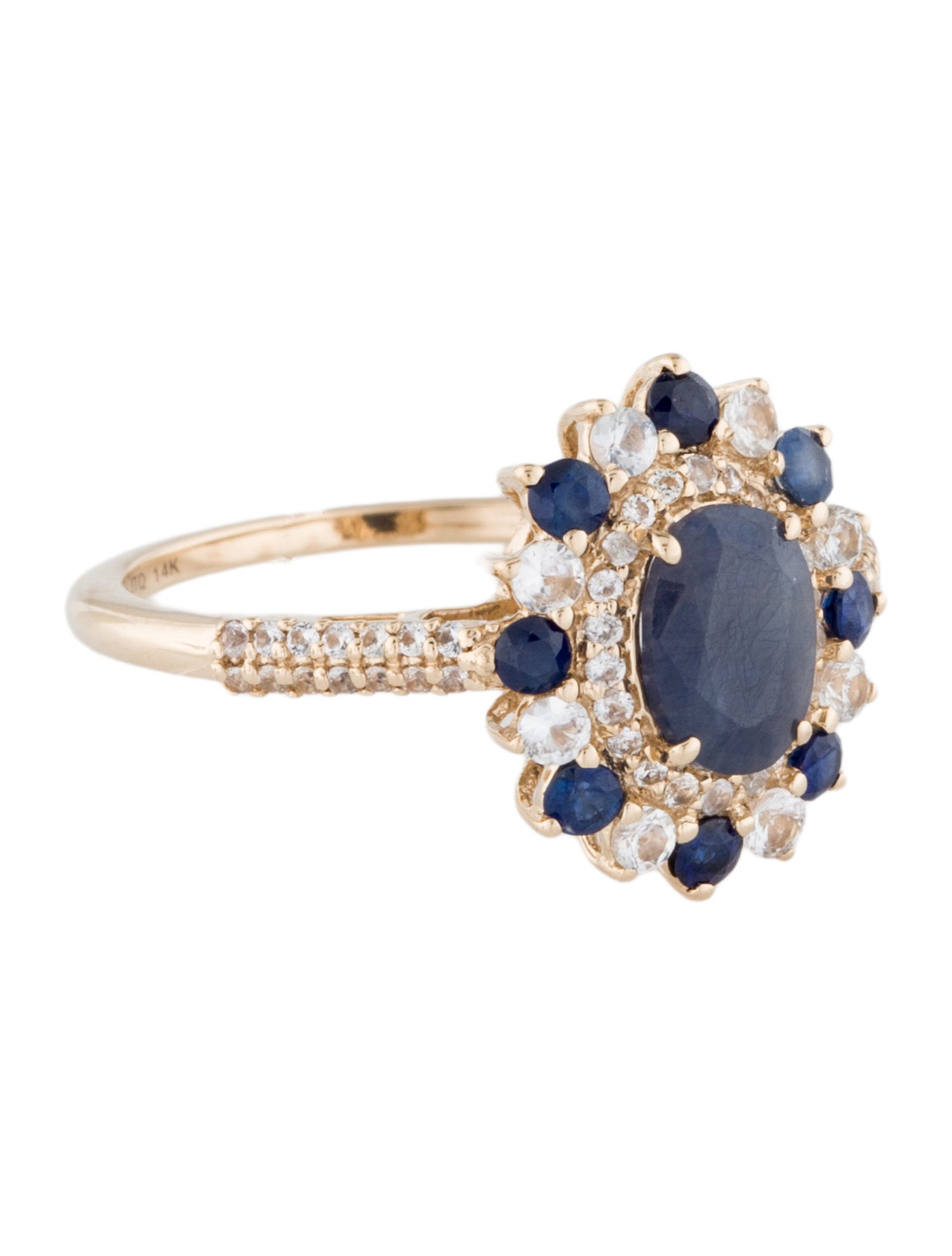 Ring 14K 1.04ctw Sapphire & Diamond Cocktail Ring