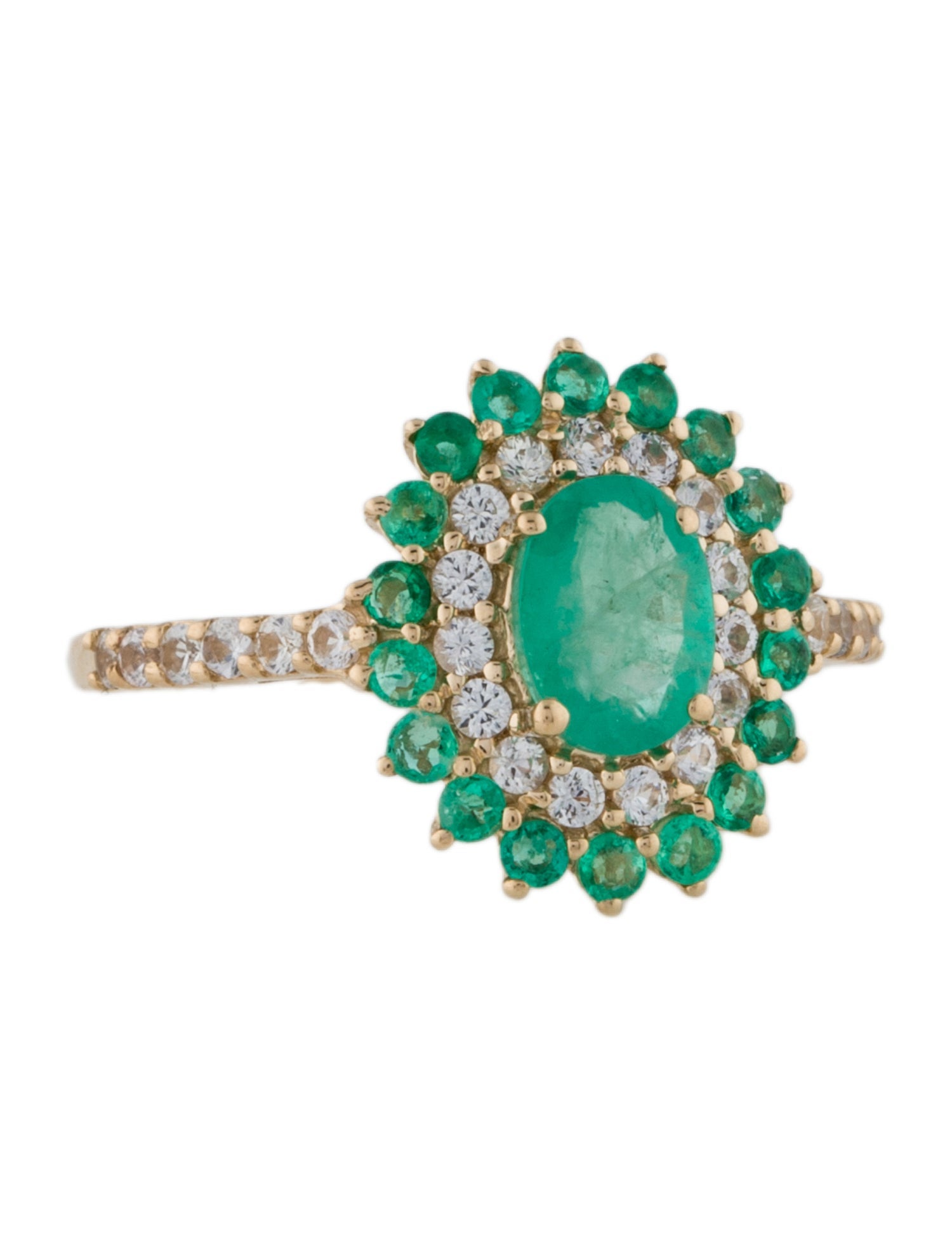 Ring 14K 1.11ctw Emerald & Sapphire Cocktail Ring