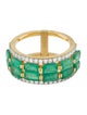 Ring 18K 3.04ctw Emerald & Diamond Connected Band