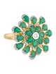 Ring 18K 3.21ctw Emerald & Diamond Cocktail Ring