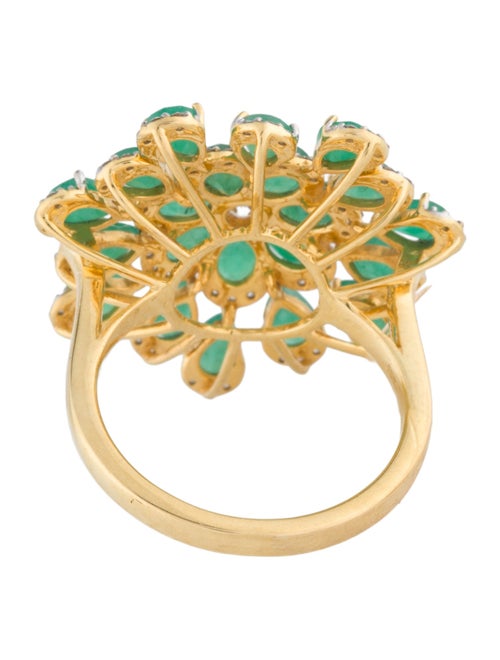 Ring 18K 3.21ctw Emerald & Diamond Cocktail Ring