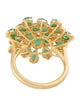Ring 18K 3.21ctw Emerald & Diamond Cocktail Ring