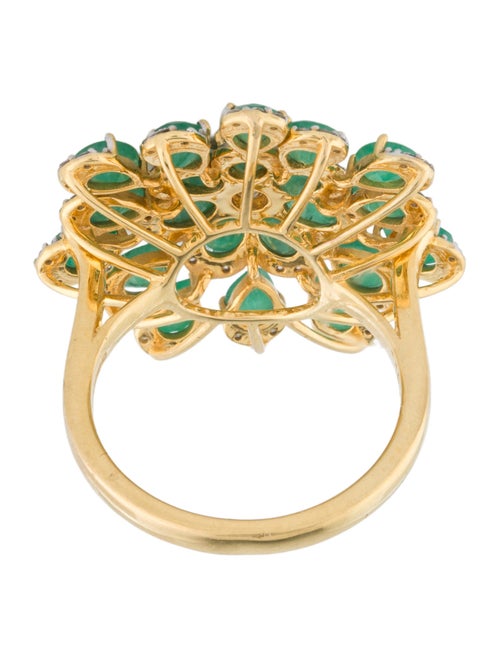 Ring 18K 3.21ctw Emerald & Diamond Cocktail Ring