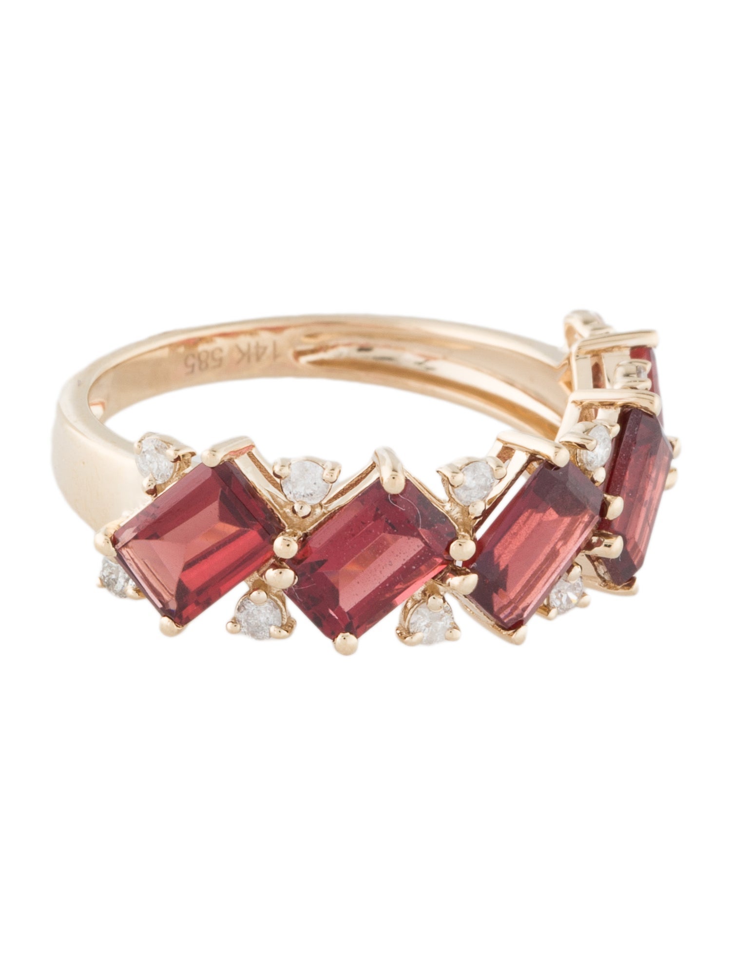 Ring 14K 3.22ctw Garnet & Diamond Band