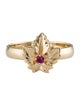 Ring 14K Ruby Leaf Cocktail Ring
