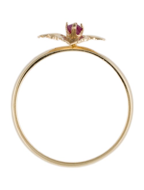 Ring 14K Ruby Leaf Cocktail Ring